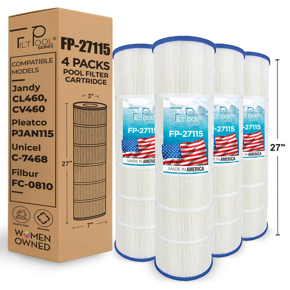 Pool Cartridge, replaces Jandy CL460, R0554600, Pleatco PJAN115, Unicel C-7468, Filbur FC-0810, FP-27115, 4Pack