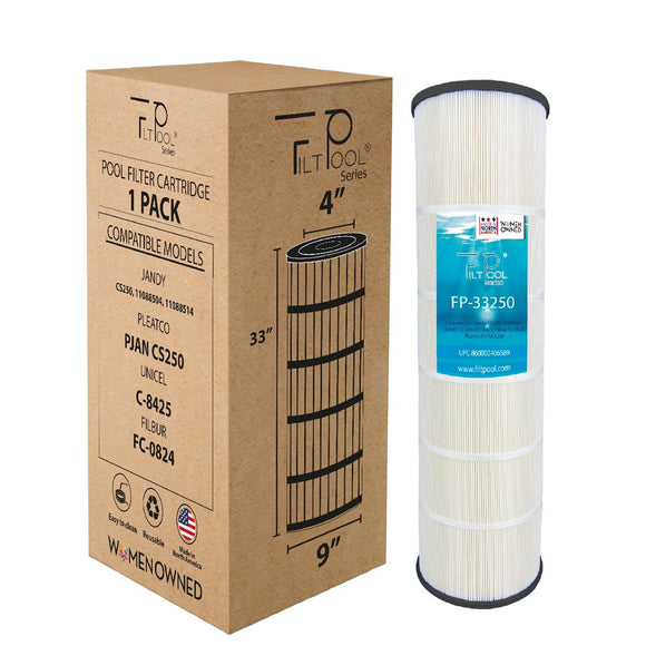 Pool Cartridge replaces  Jandy CS250, 11088504, 11088514, Hayward R0462500, PJANCS250, Unicel C-8425, Filbur FC-0824, R0462500, 17-175-3630, 250 Sq.ft. FP-33250, 1 Pack