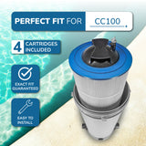 Pool Cartridge, replaces Hayward CX100XRE, Swim Clear C100S & PA100S, PLFPA100S, FP-1910100, 1 Pack