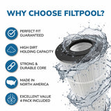 Pool Cartridge, replaces Jandy CS100, R0462200, PJANCS100, Hayward X-Stream CC1000, Unicel C-8410, Filbur FC-0821, 1 Pack, FP-24100, 1Pack