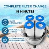 Pool Cartridge, replaces Jandy CL460, R0554600, Pleatco PJAN115, Unicel C-7468, Filbur FC-0810, FP-27115, 4Pack