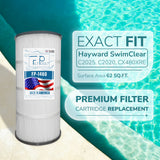 Pool Cartridge Replaces Pentair CCP240, R173572, PCC60, Unicel C-7469, Filbur FC-1975, Guardian 817-175-04, PLFPCC60, FP-1460, 4Pack