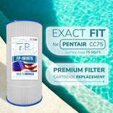 Filter Cartridge, replaces: Pentair CC75, R173214, Unicel C-9407, Filbur FC-0685, Pleatco PAP75, PLFPAP75, FP-161075, 1 Pack