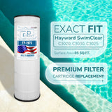 Pool Cartridge, replaces Hayward SwimClear C3020, C3030, C-3025, CX580XRE, CX580-XRE, Pleatco PA81, Unicel C-7483, Filbur FC-1225, FC-6425,719-174-04,PLF81A, FP-1975, 4 Pack