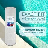 Pool Cartridge replaces Pentair CC200, R173217, Unicel C-9419, Filbur FC-0688 & PAP200, PLFPAP200, FP-3110200, 1 Pack