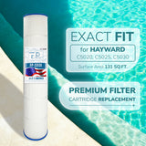 Pool Cartridge, replaces Hayward CX1280XRE, SwimClear C5020, C5025, C5030, PA131, Unicel C-7494, Filbur FC-1227, FC-6435, PLF131A, 732-166-04, FP-33131, 4Pack