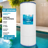 Pool Cartridge, replaces  Pentair CC100, R173215, Unicel C-9410, Filbur FC-0686, & PAP100, PLF100A, FP-2310100,1 Pack