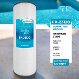 Pool Cartridge, replaces C1200 Hayward,  PA120, Unicel C-8412, Filbur FC-1293, FP-23120, 1 Pack