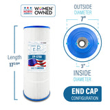 Pool Cartridge, Replaces Hayward SwimClear C2030, Hayward CX481XRE, CX481-XRE, PA56L, Unicel C-7456, 717-145, PLPA56L, FP-1756 4Pack