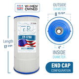 Pool Filter Replaces Hayward C900, CX900RE, Pleatco PA90, Ultral-B6, Unicel C-8409, Filbur FC-1292, Sta-Rite PXC95, 90 sq.ft, L x OD: 17 3/8" x 8 15/16" FP-1790, 1 Pack