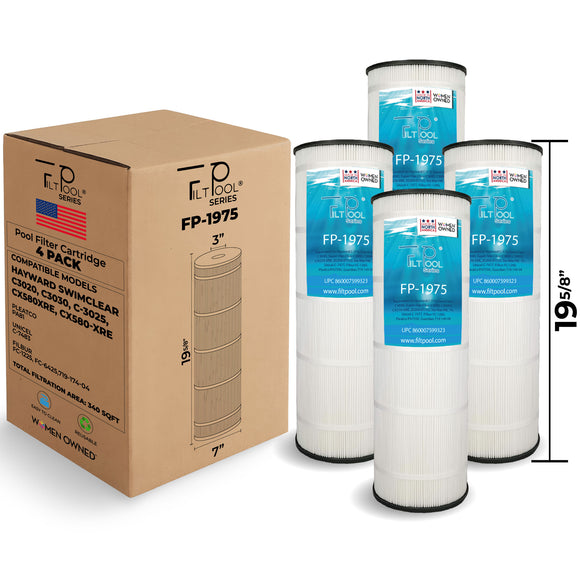 Pool Cartridge, replaces Hayward SwimClear C3020, C3030, C-3025, CX580XRE, CX580-XRE, Pleatco PA81, Unicel C-7483, Filbur FC-1225, FC-6425,719-174-04,PLF81A, FP-1975, 4 Pack