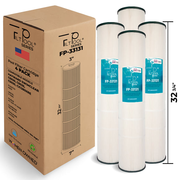 Pool Cartridge, replaces Hayward CX1280XRE, SwimClear C5020, C5025, C5030, PA131, Unicel C-7494, Filbur FC-1227, FC-6435, PLF131A, 732-166-04, FP-33131, 4Pack