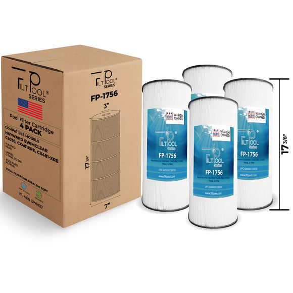 Pool Cartridge, Replaces Hayward SwimClear C2030, Hayward CX481XRE, CX481-XRE, PA56L, Unicel C-7456, 717-145, PLPA56L, FP-1756 4Pack
