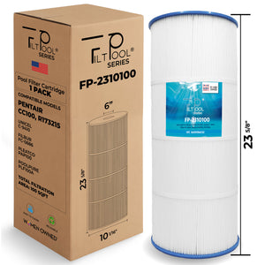 Pool Cartridge, replaces  Pentair CC100, R173215, Unicel C-9410, Filbur FC-0686, & PAP100, PLF100A, FP-2310100,1 Pack