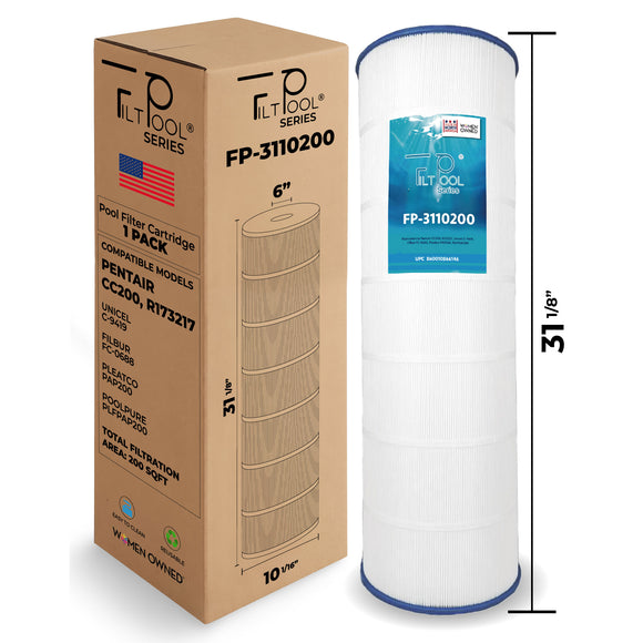 Pool Cartridge replaces Pentair CC200, R173217, Unicel C-9419, Filbur FC-0688 & PAP200, PLFPAP200, FP-3110200, 1 Pack