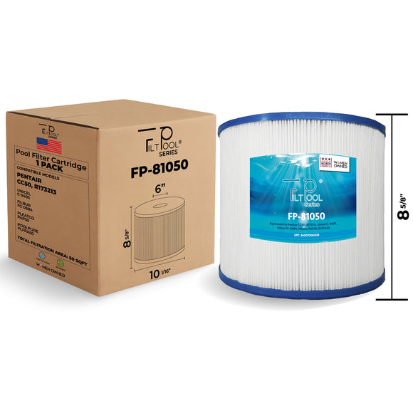 Replaces Pool Filter: Pentair CC50, R173213, Unicel C-9405, Filbur FC-0684, PAP50, PLFPA50, FP-81050, 1 Pack