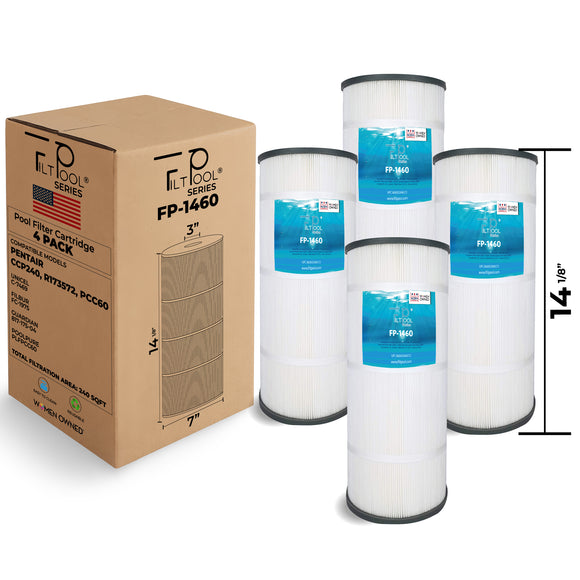 Pool Cartridge Replaces Pentair CCP240, R173572, PCC60, Unicel C-7469, Filbur FC-1975, Guardian 817-175-04, PLFPCC60, FP-1460, 4Pack