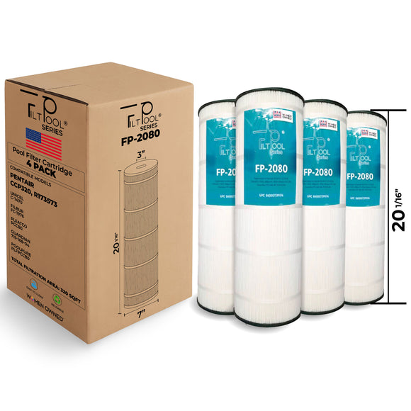 Pool Filter Replaces Pentair CCP320, Pleat PCC80-PAK4, Ultral-A5, Unicel C-7470, R173573, Filbur FC-1976, 178580, 817-0081, Clean and Clear Plus 320, FP-2080