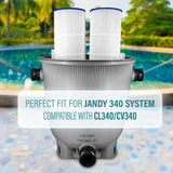 Pool Cartridge, Replaces Jandy CL340, CV340 A0557900, R0554500; PJAN85, Unicel C-7459, Filbur FC-0800, 6405, FP-2785,4Pack