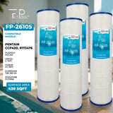 Pool Cartridge, replaces Pentair CCP420, R173476, PCC105, Unicel C-7471, Filbur FC-1977, Guardian 726-168-04, PLF105A, FP-26105, 4-Pack