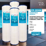 Filter Replaces Hayward CX880XRE, Pleatco PA106-PAK4, Ultral-A1, Unicel C-7488, Filbur FC-1226, FC-6430, Hayward SwimClear C4020, C4025, C4030, 4 X 106 sq. ft, FP-25106, 4 Pack